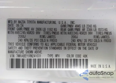 2024 Mazda Cx-50 2.5 Turbo Premium Plus из США, поврежденный, VIN 7MMVABEY1RN241031